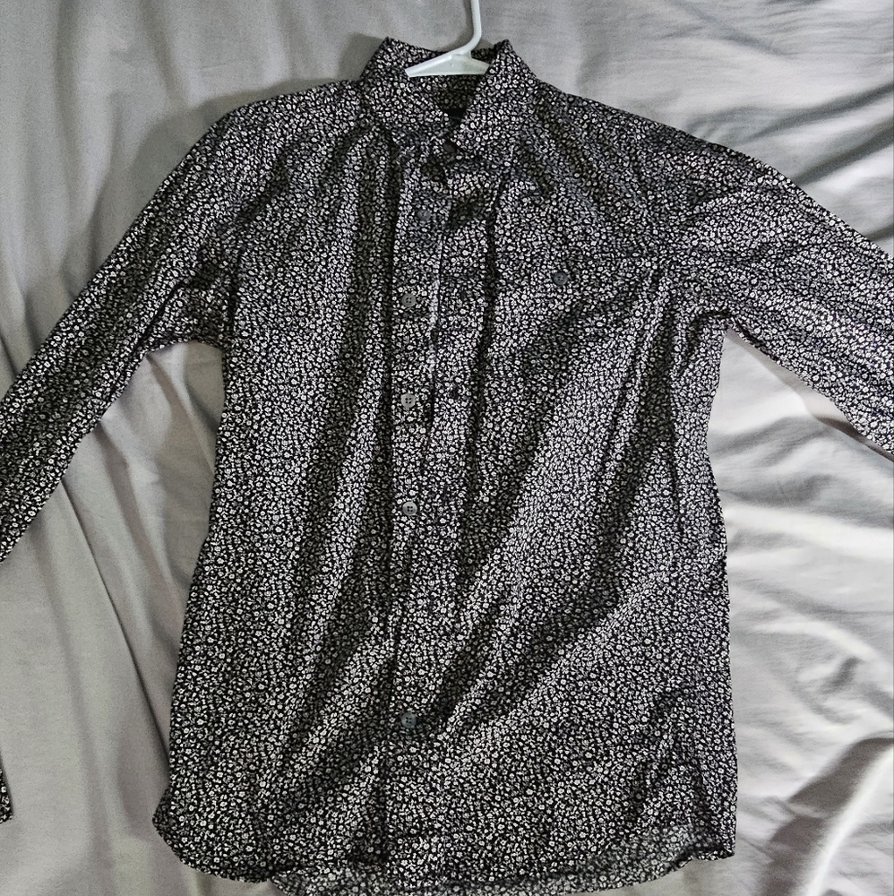 GAP Black and White Floral Slim Fit Shirt